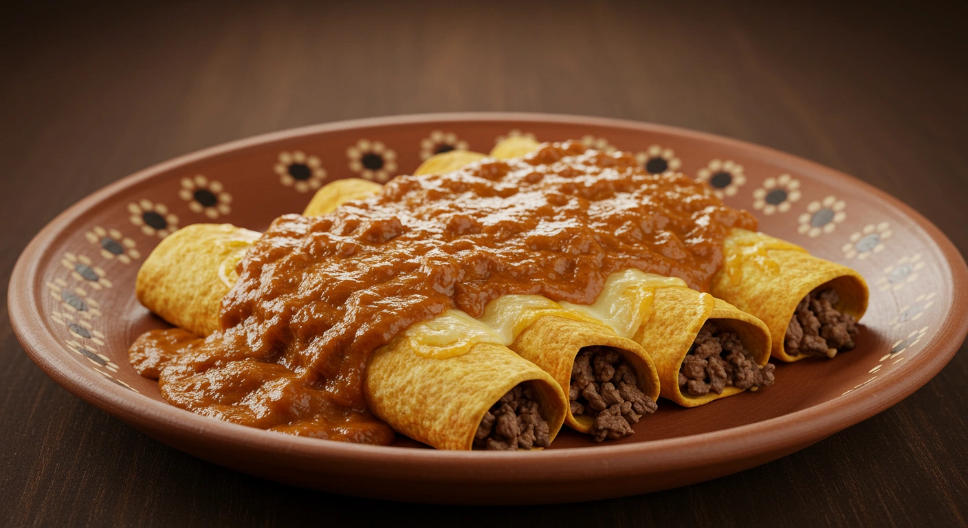 Cheese Enchiladas with Chili Gravy